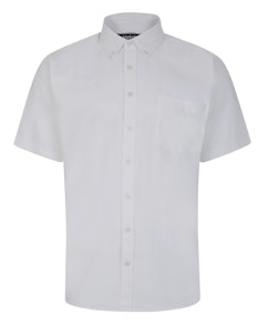 Bigdude Button Down Oxford Short Sleeve Shirt White